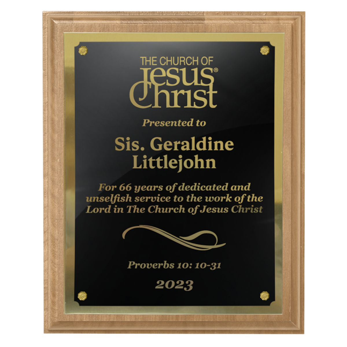 400 Series Solid Alder Plaque with Metal Plate and Backplate