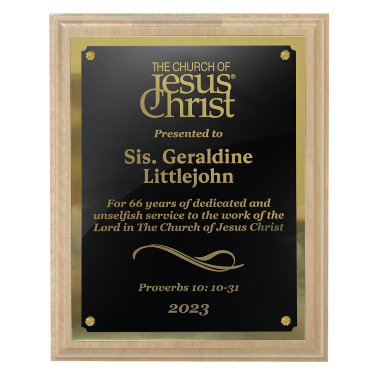 400 Series Solid Bamboo Plaque with Metal Plate and Backplate