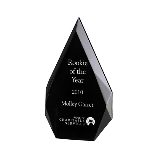 Diamond Series Freestanding Acrylic Award in Black Silk