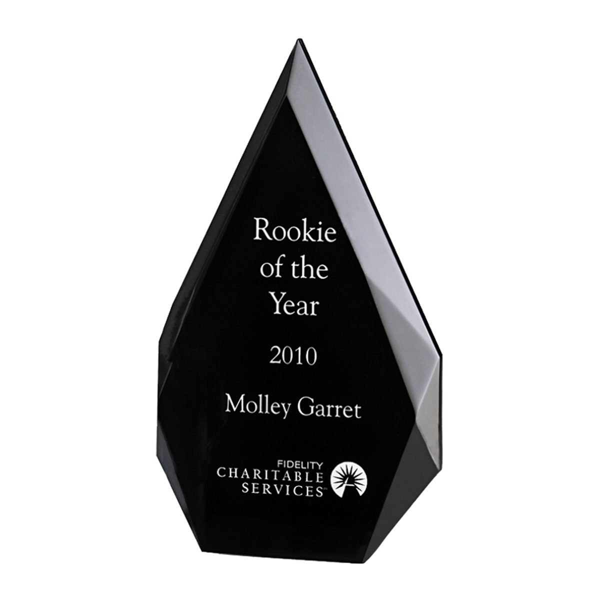 Diamond Series Freestanding Acrylic Award in Black Silk
