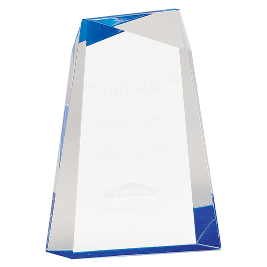 Blue Facet Wedge Acrylic Award