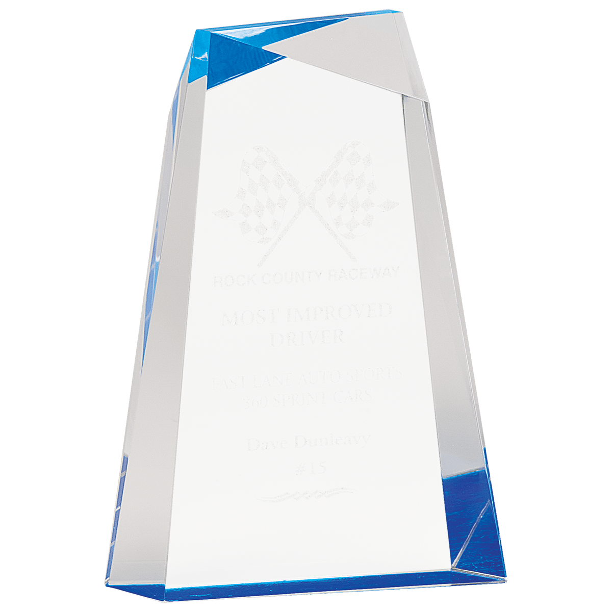 Blue Facet Wedge Acrylic Award