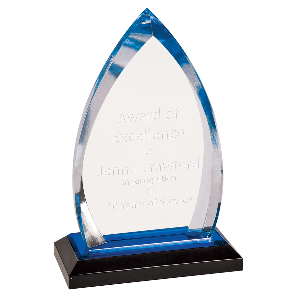 Blue Oval Acrylic Award