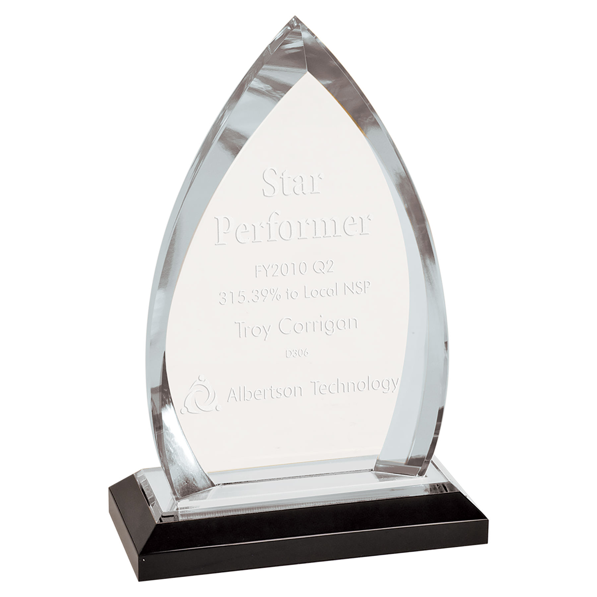 Silver Oval Acrylic Award