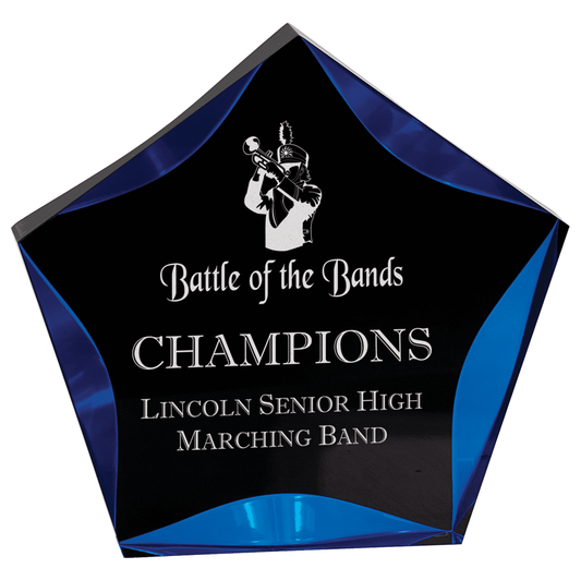 Luminary Star Acrylic Award in Black on Blue