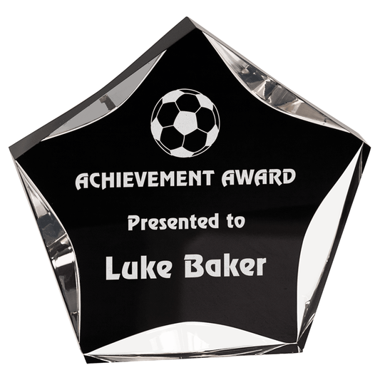 Luminary Star Acrylic Award in Black on Clear