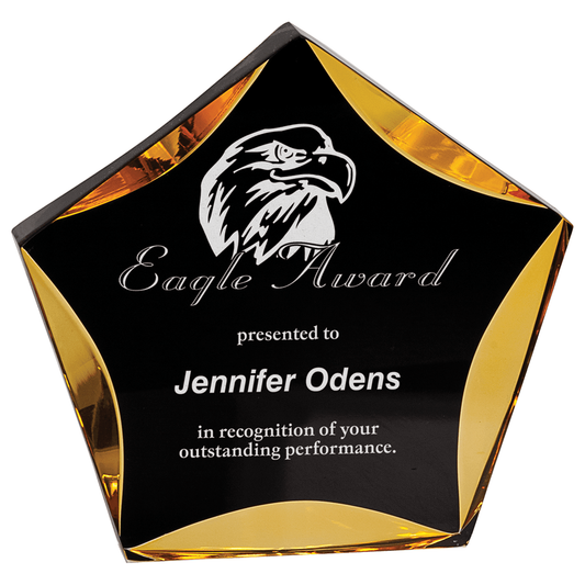 Luminary Star Acrylic Award in Black on Gold