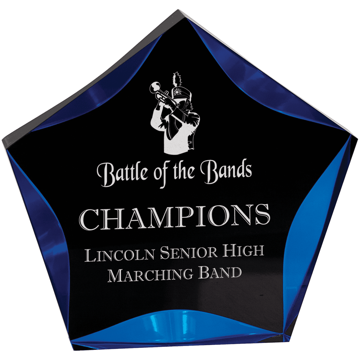 Luminary Star Acrylic Award in Black on Blue