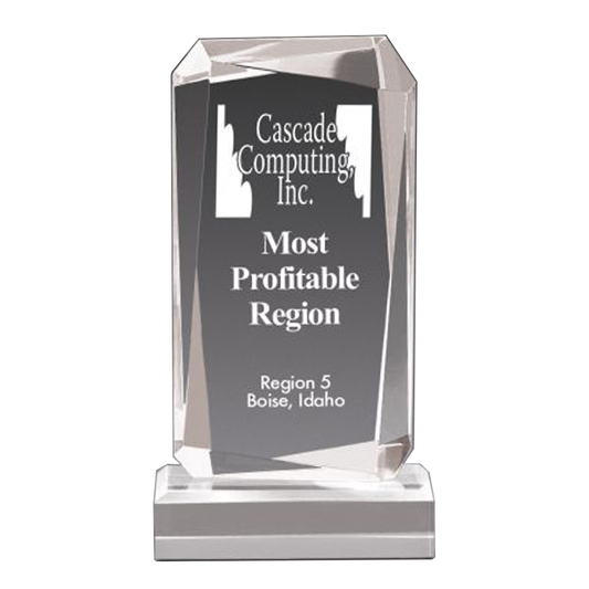 Facet Rectangle Acrylic Award on Base
