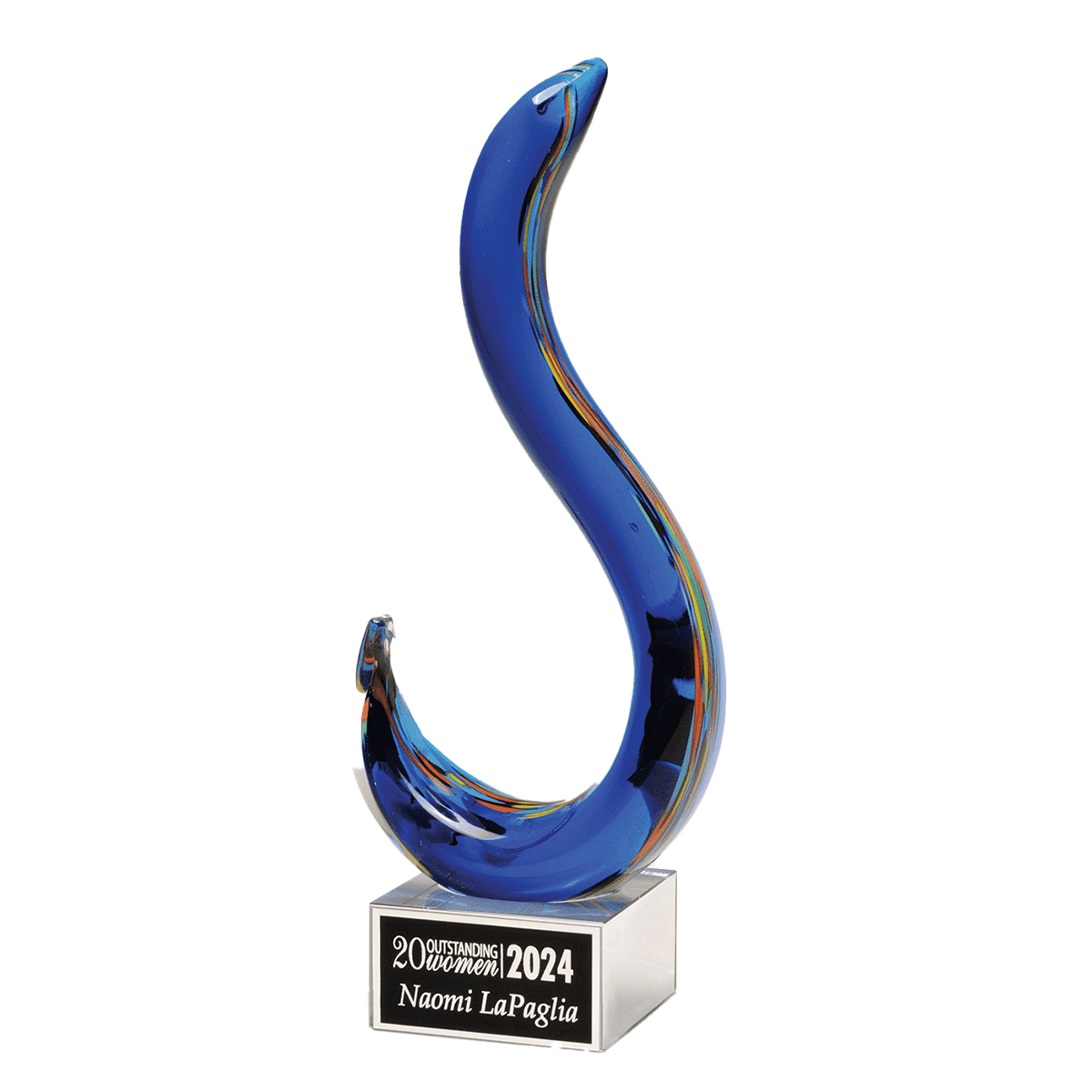 11" Modern Swan Design Art Glass on Clear Glass Base