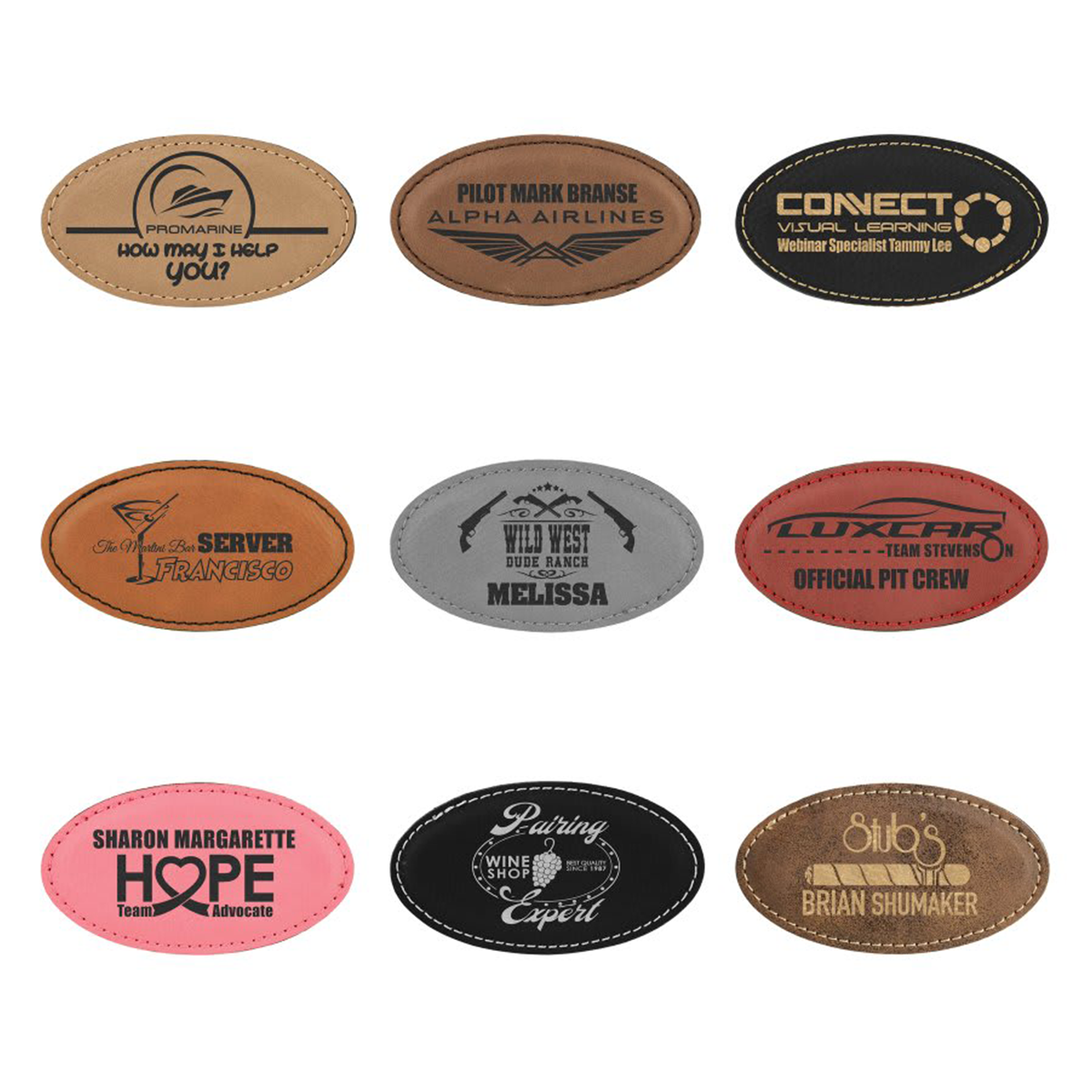 Leatherette Badges
