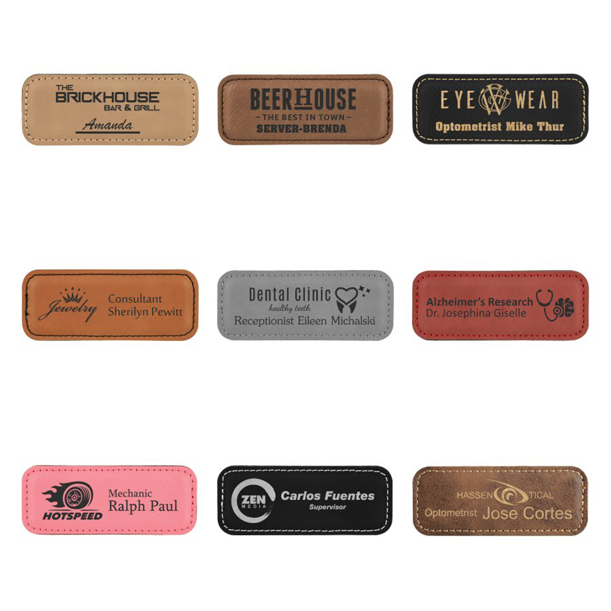 Leatherette Badges