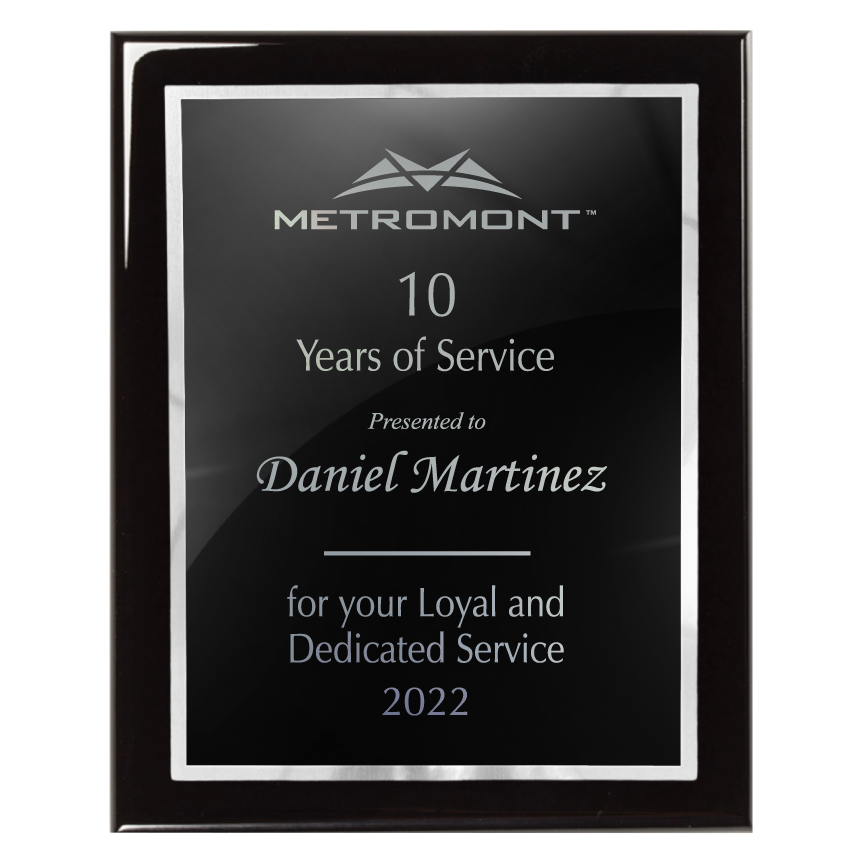 400 Series Piano Black Plaque with Metal Plate and Backplate
