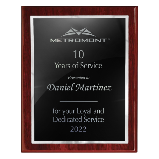 400 Series Piano Rosewood Plaque with Metal Plate and Backplate