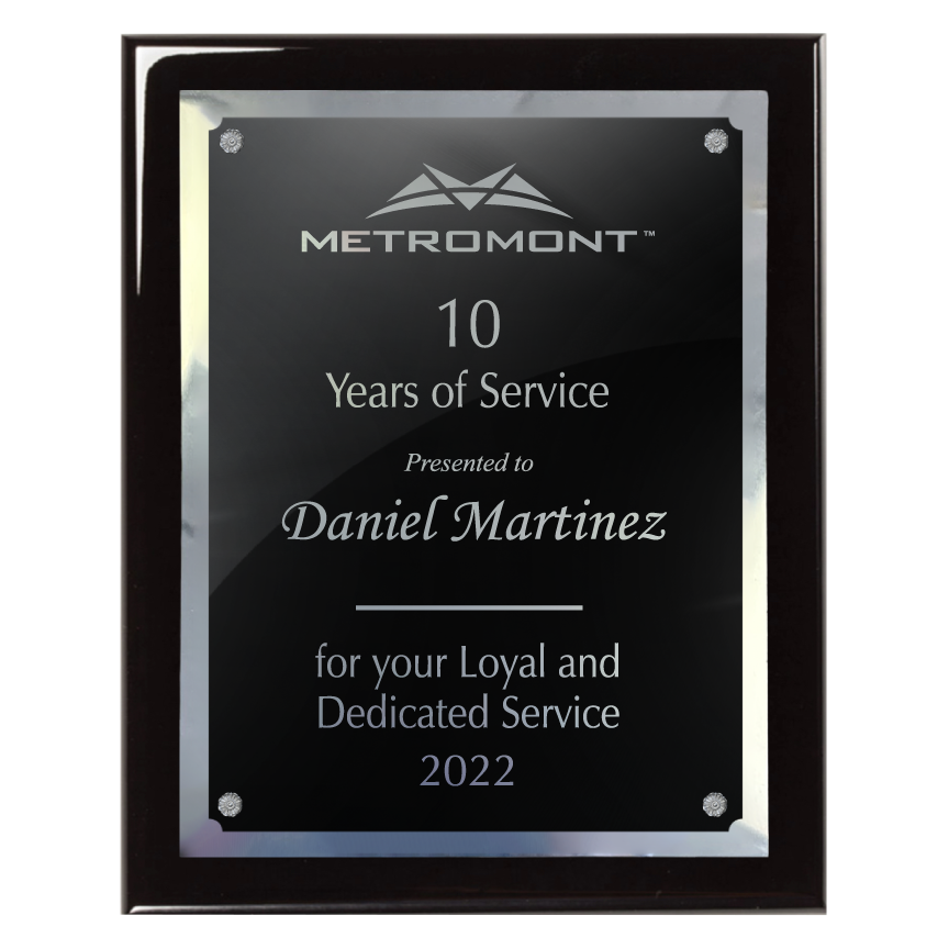 400 Series Piano Black Plaque with Metal Plate and Backplate