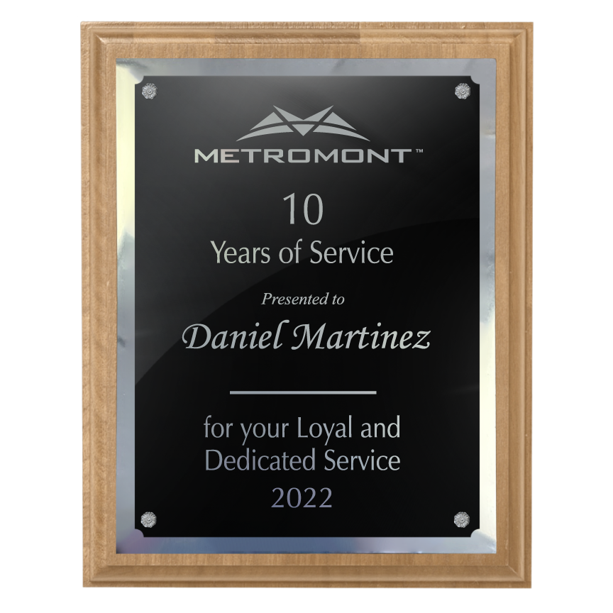 400 Series Solid Alder Plaque with Metal Plate and Backplate