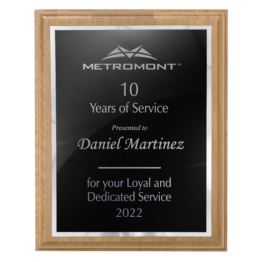 400 Series Solid Alder Plaque with Metal Plate and Backplate