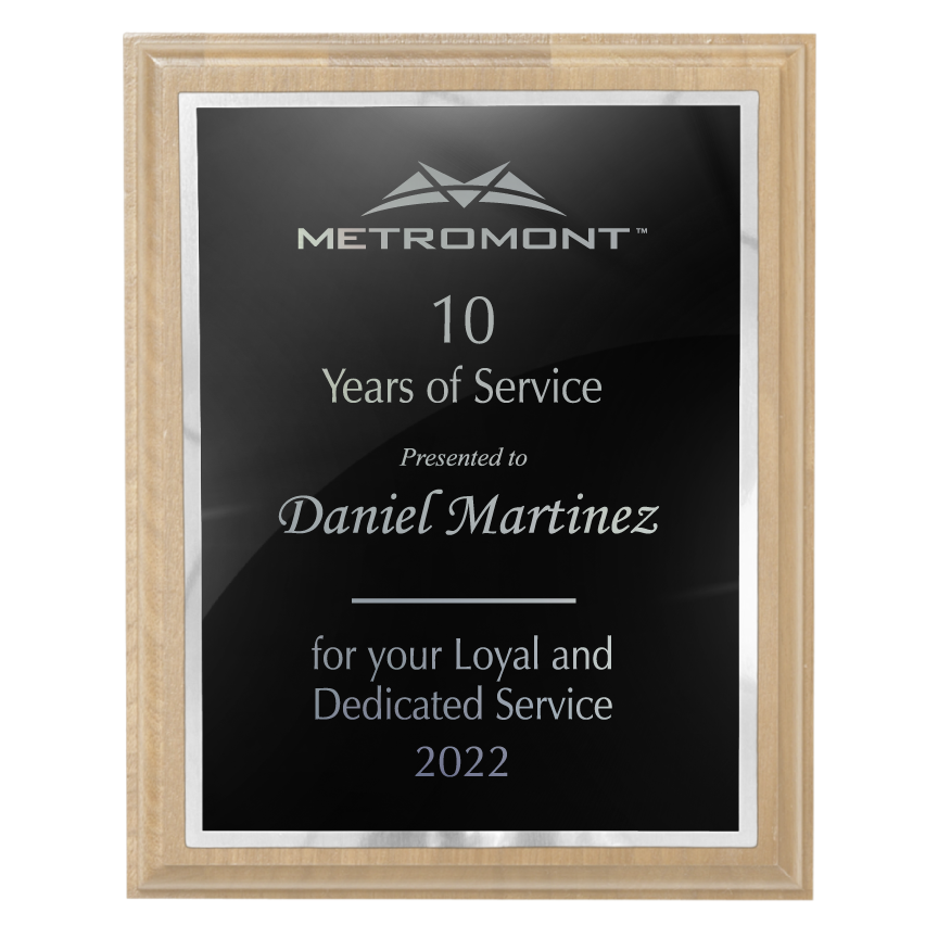 400 Series Solid Bamboo Plaque with Metal Plate and Backplate