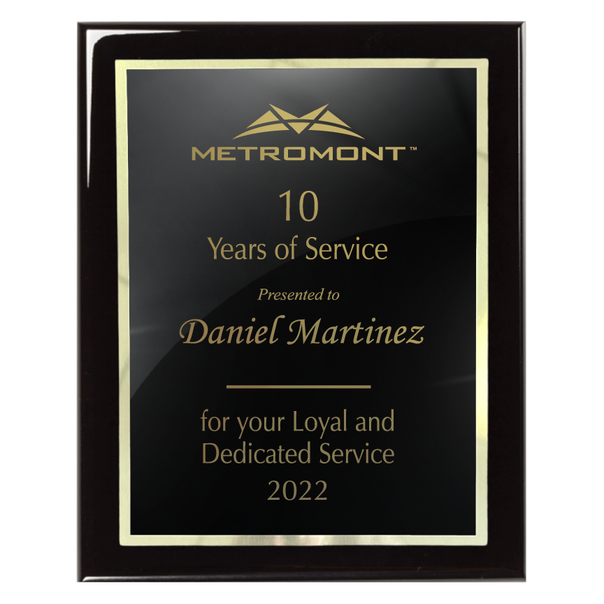 400 Series Piano Black Plaque with Metal Plate and Backplate