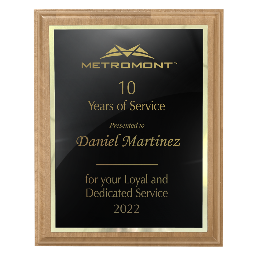 400 Series Solid Alder Plaque with Metal Plate and Backplate