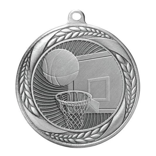 Basketball Spiral Medal in Gold, Silver and Bronze