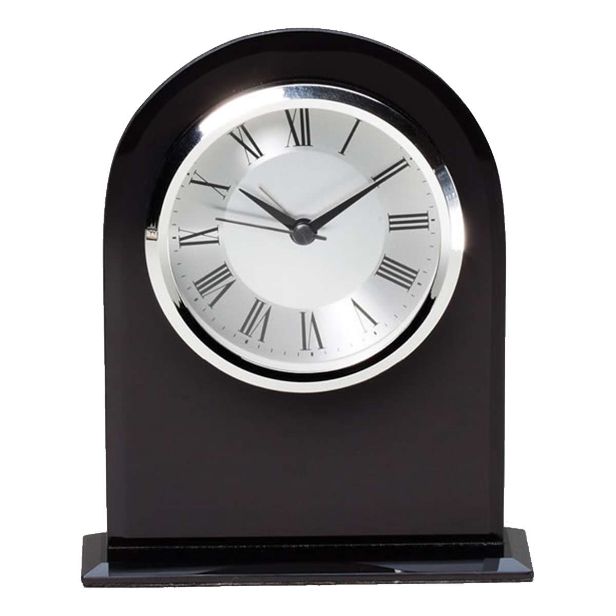 Black Glass Domed Clock