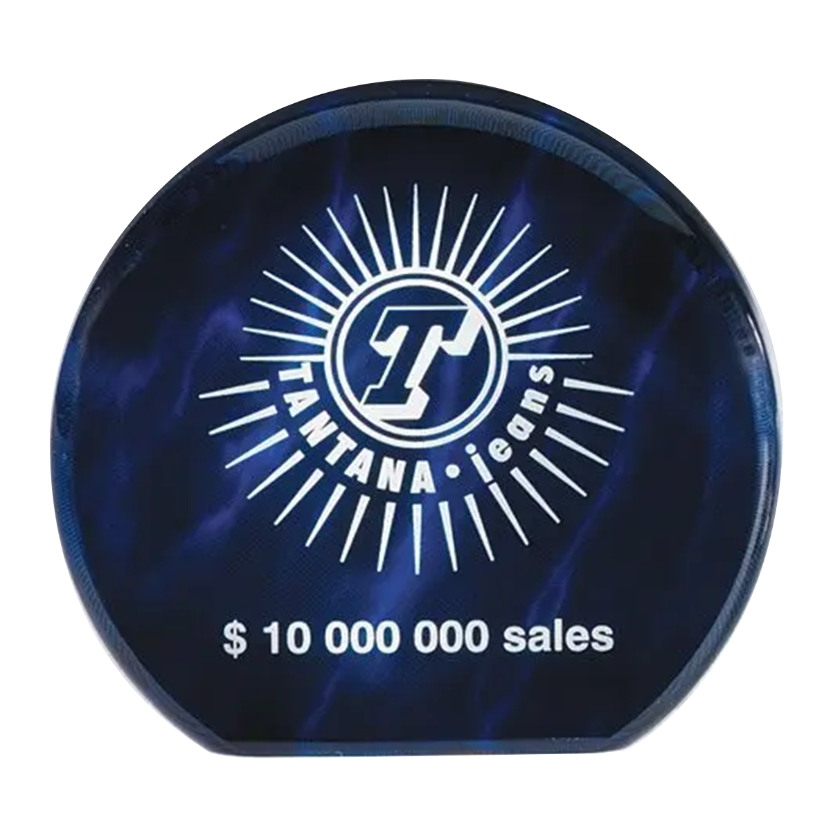 Blue Round Acrylic Paperweight
