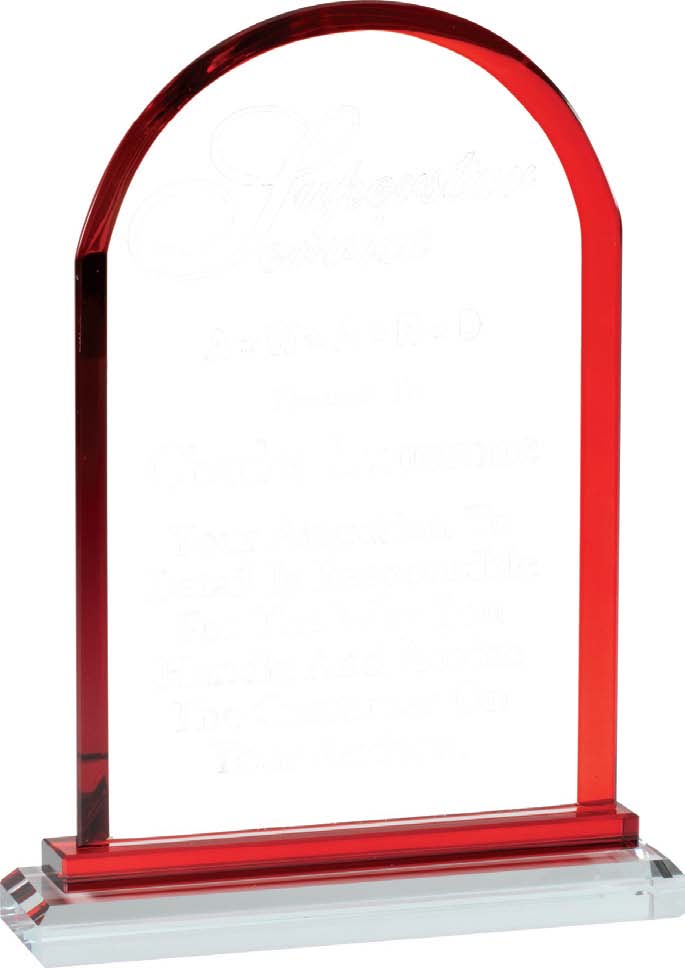 Crystal Dome Award with Red Trim