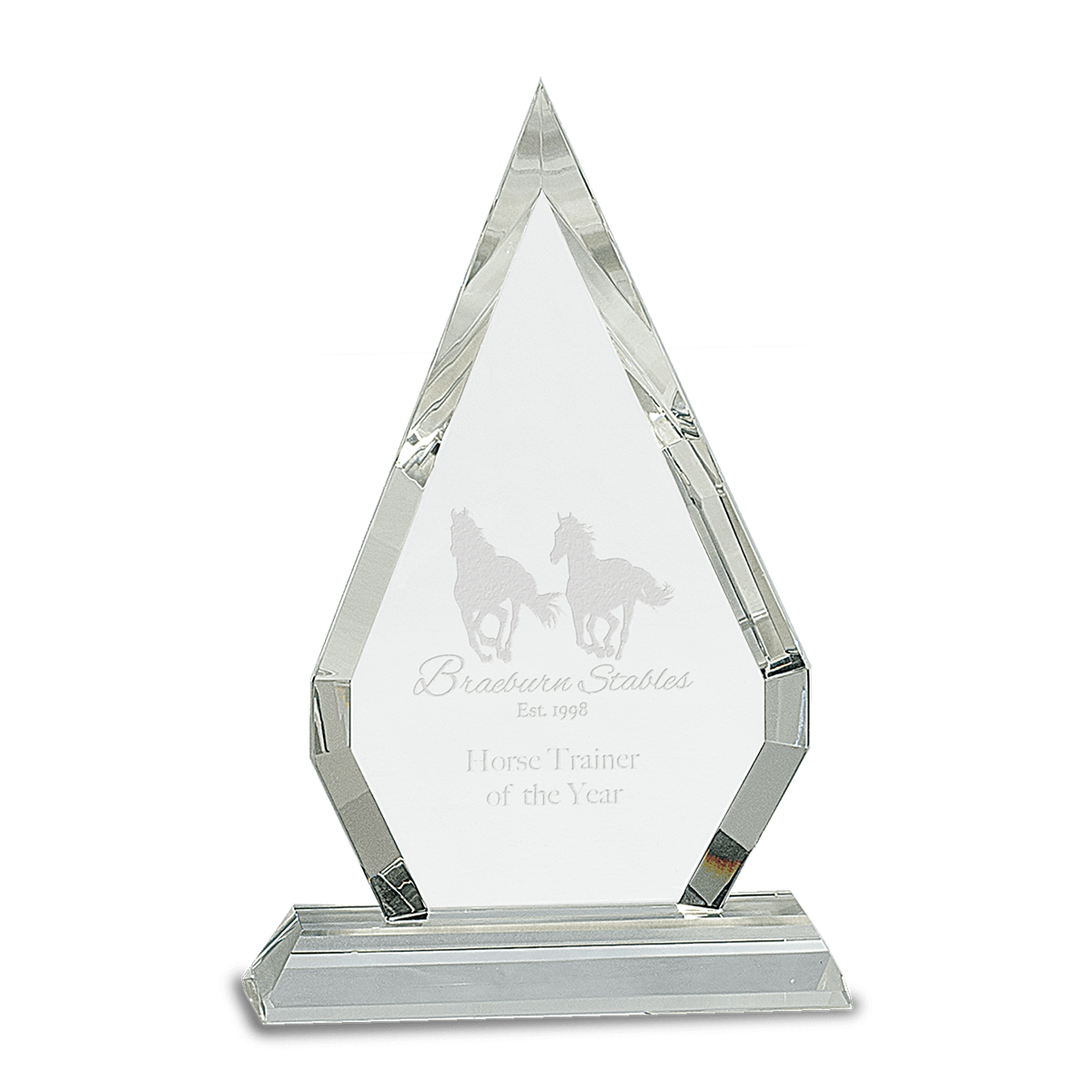 Crystal Diamond on Clear Pedestal Base