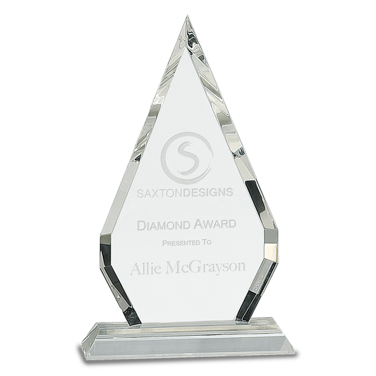 Crystal Diamond on Clear Pedestal Base