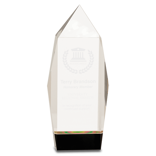 Crystal Facet Rectangle on Black Base