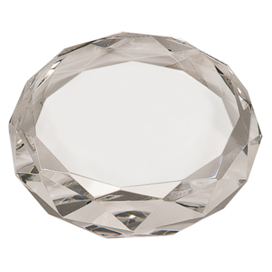 Round Faceted Crystal Paperweight