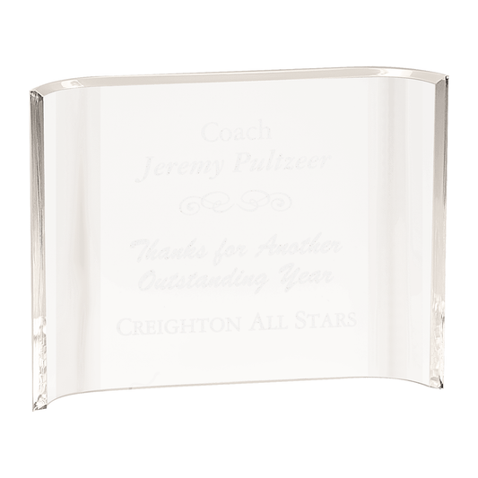Clear Acrylic Crescent Award