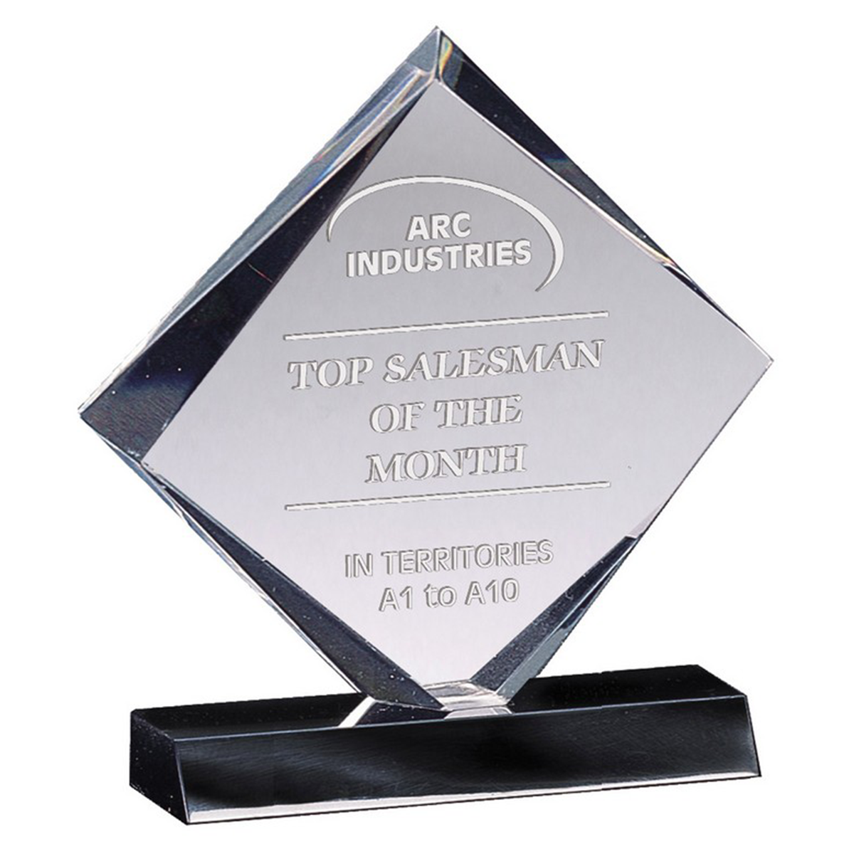 Clear Diamond Lucite Award