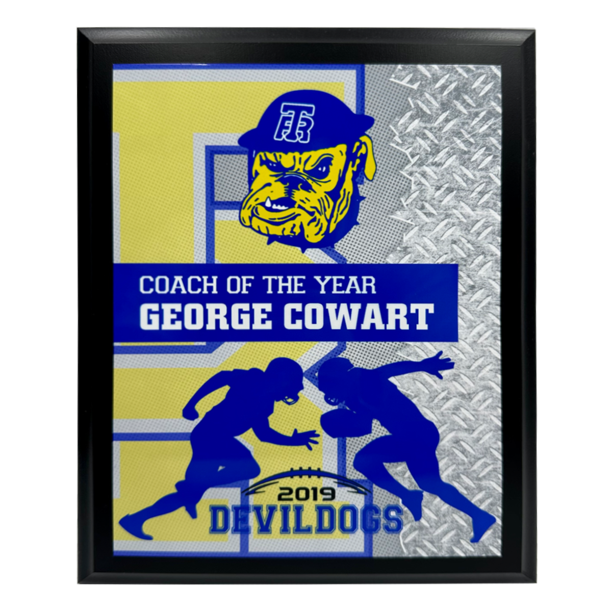 100 Series Plaque in Black, Cherry or Walnut Finish Board with Full Color Sublimated Plate