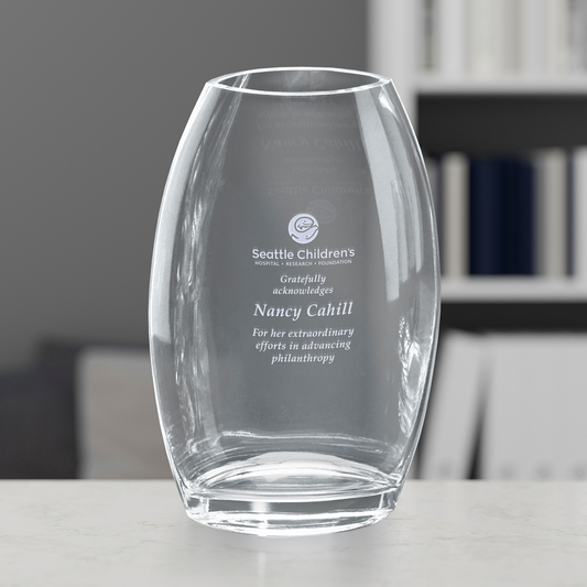 Clear Crystal Oval Vase