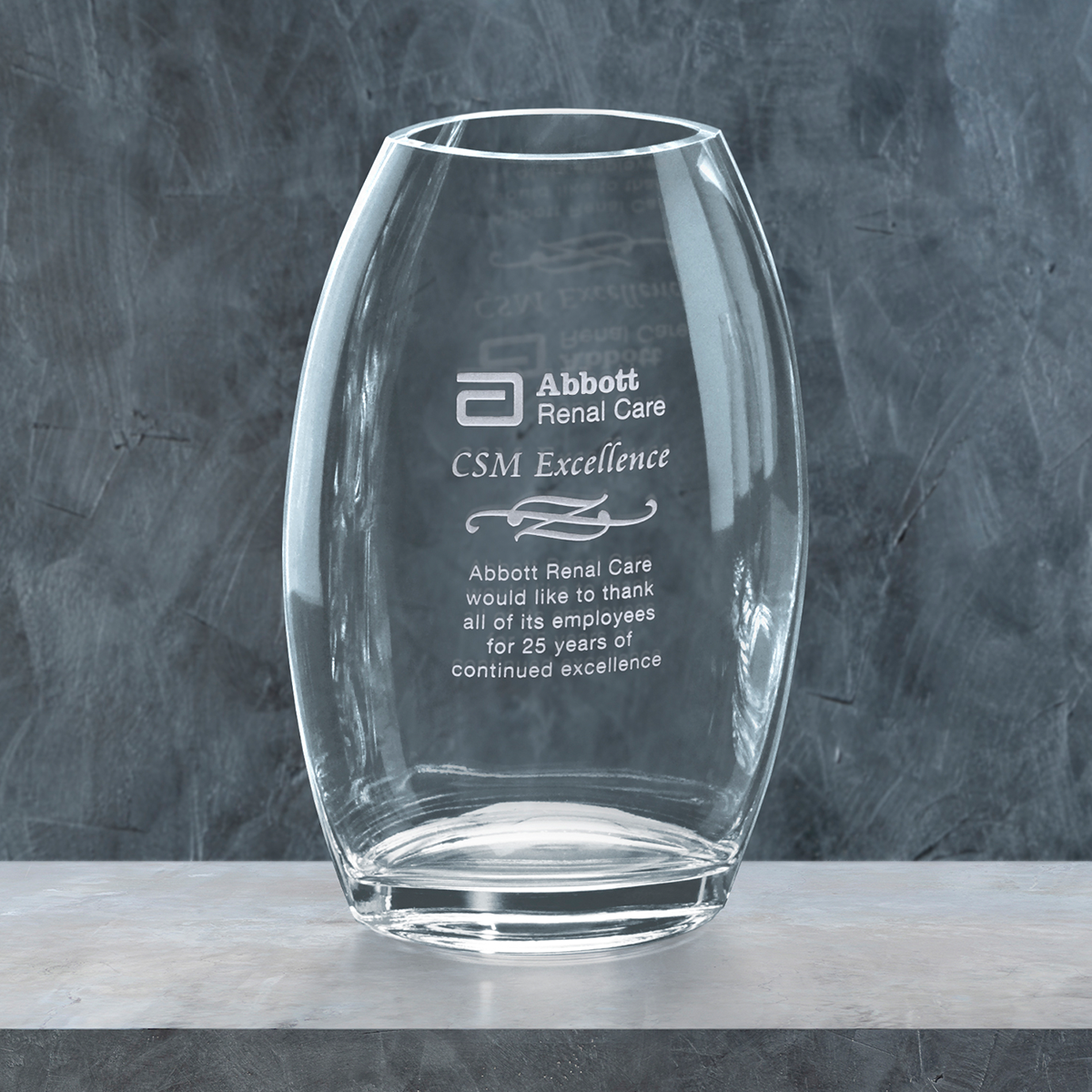 Clear Crystal Oval Vase