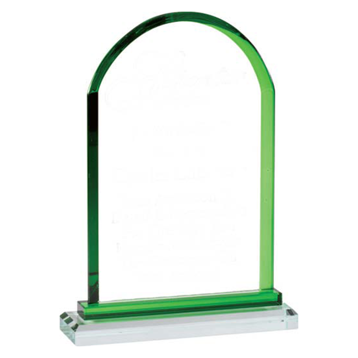 Crystal Dome Award with Green Trim