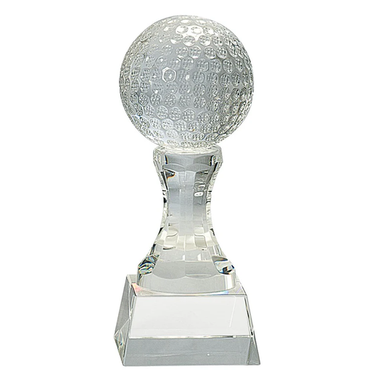 Crystal Golf Ball on Pillar and Base