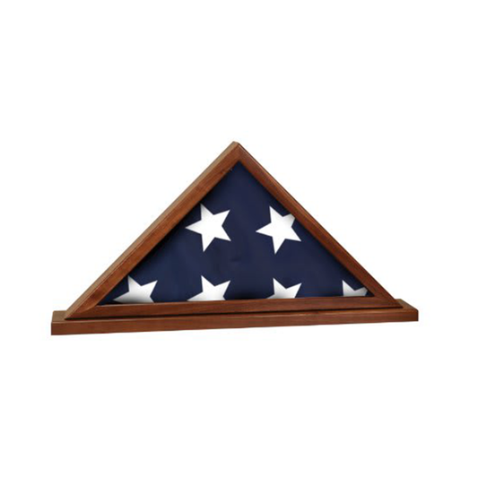 Genuine Walnut Flag Display Case with Base Attached