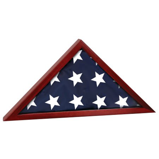 Rosewood Finish Flag Display Case