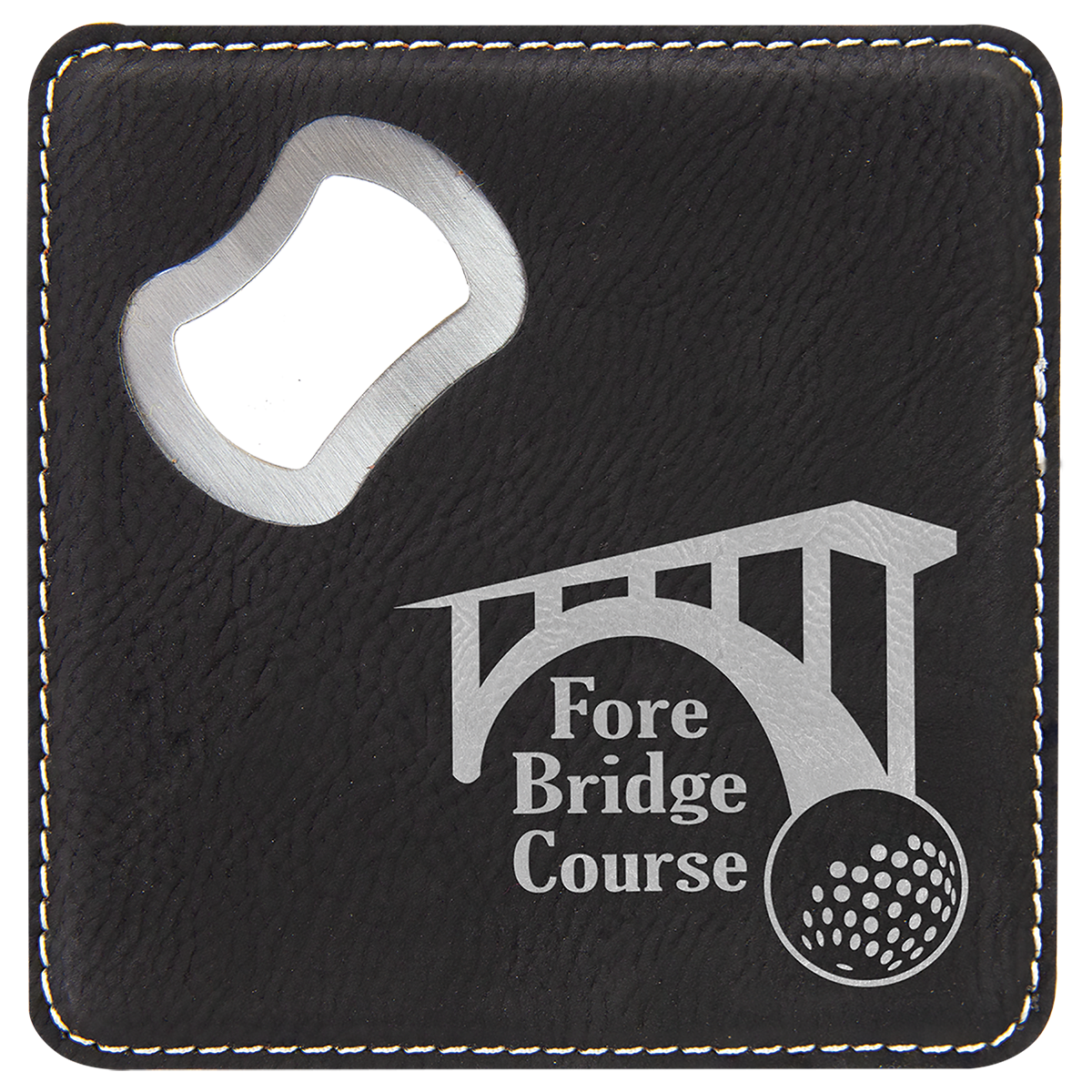 Leatherette Bottle Opener Coaster