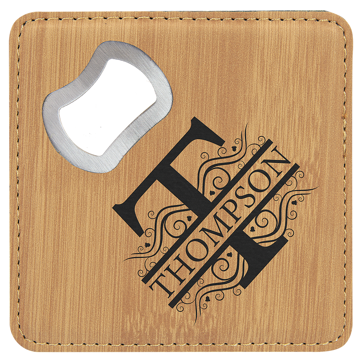 Leatherette Bottle Opener Coaster