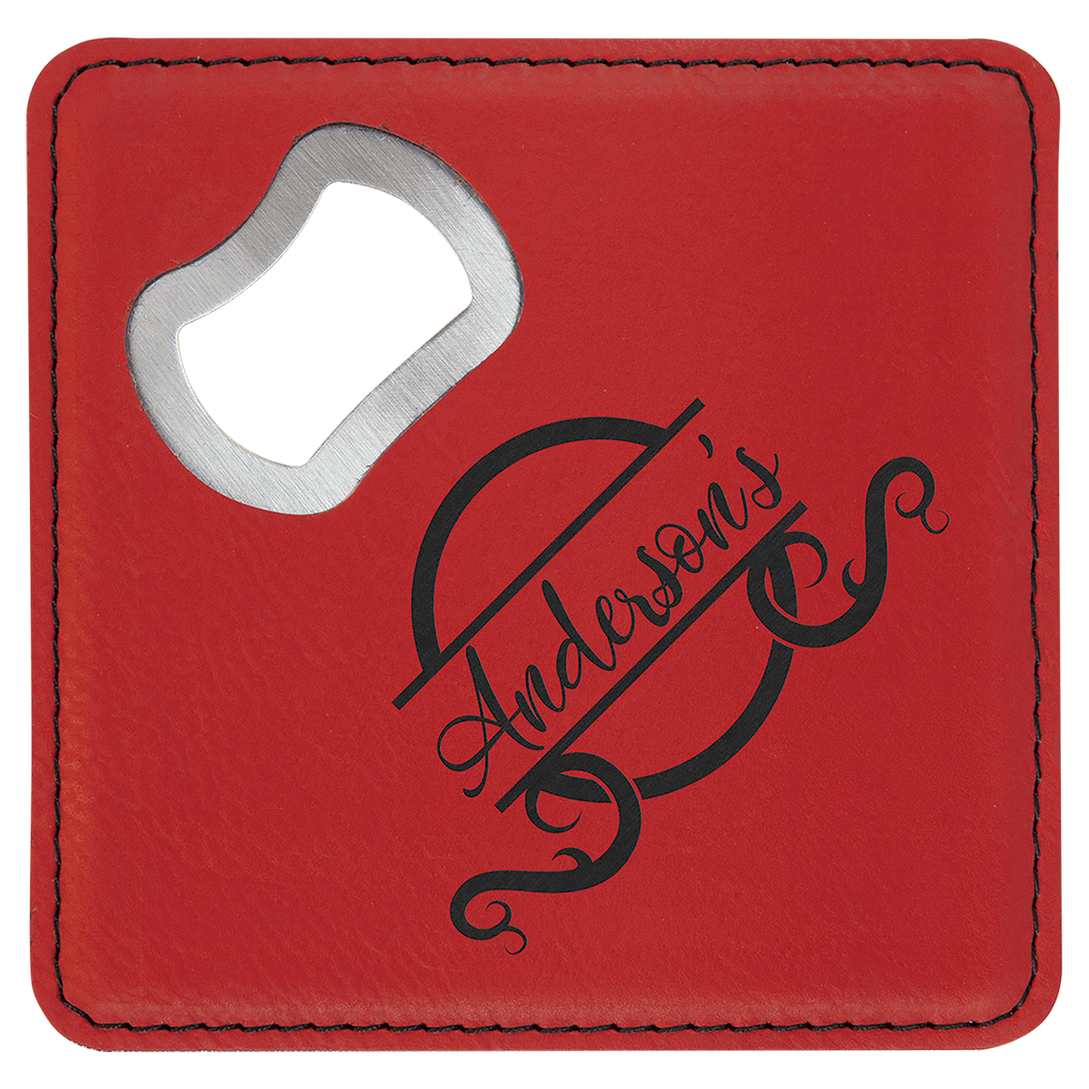 Leatherette Bottle Opener Coaster