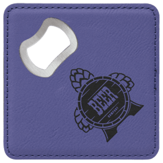 Leatherette Bottle Opener Coaster