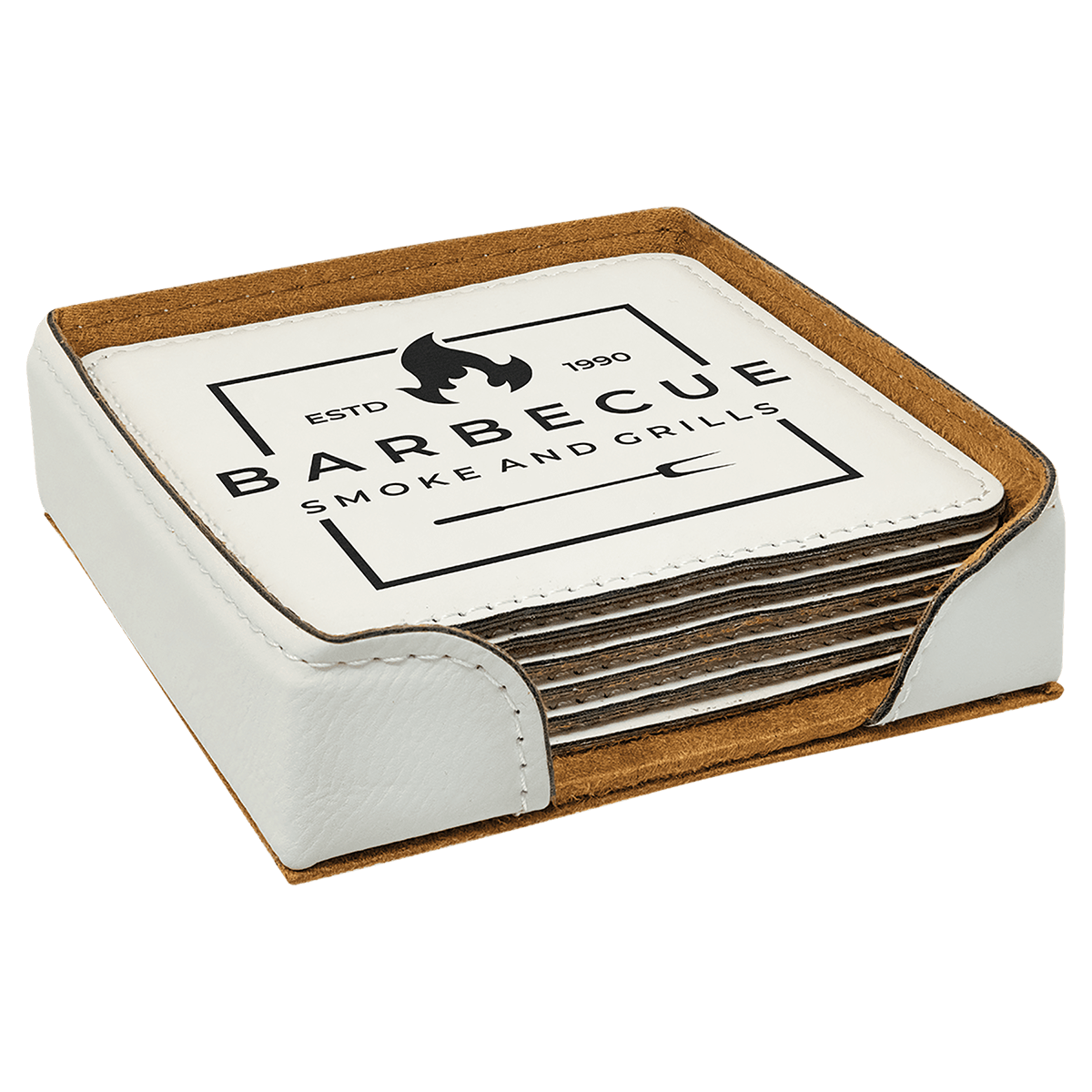 Leatherette Square 6-Coaster Set