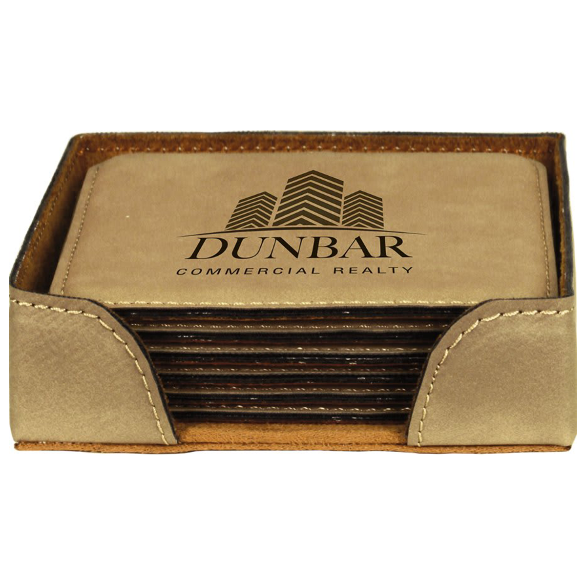Leatherette Square 6-Coaster Set