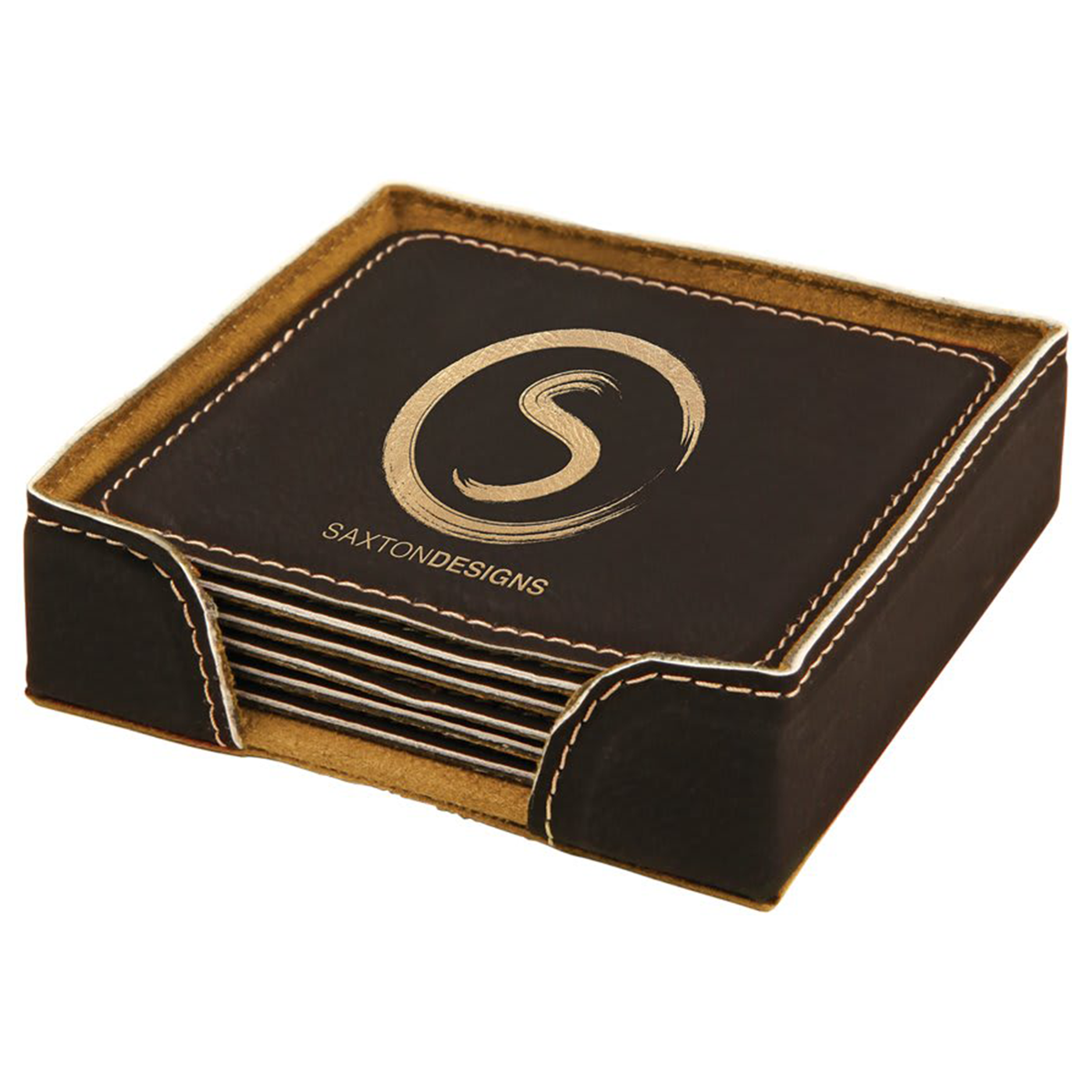 Leatherette Square 6-Coaster Set