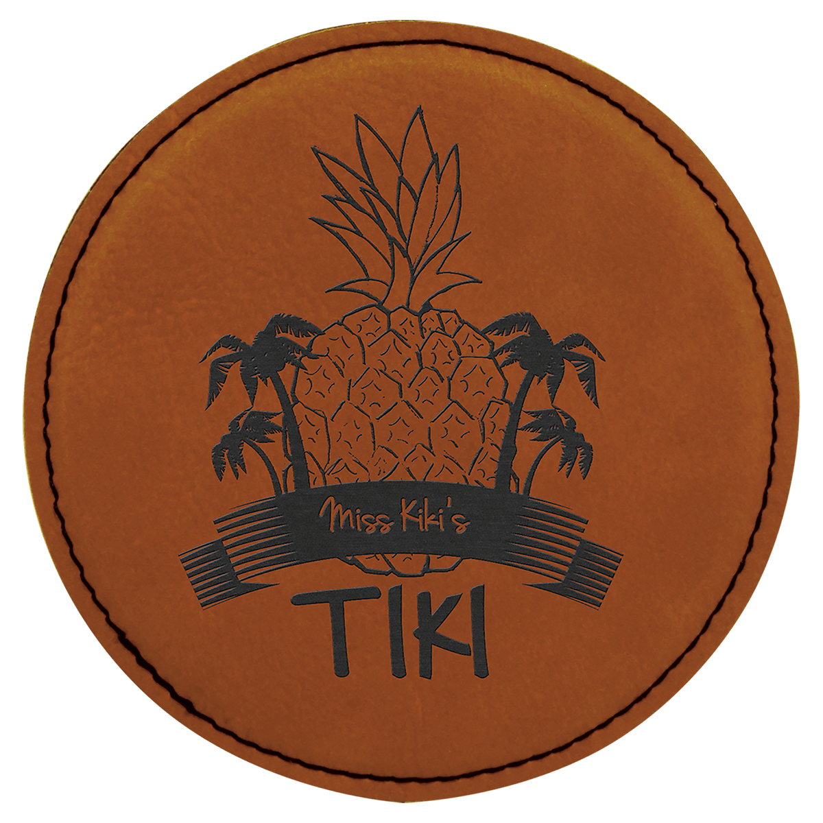 Leatherette Round Coaster