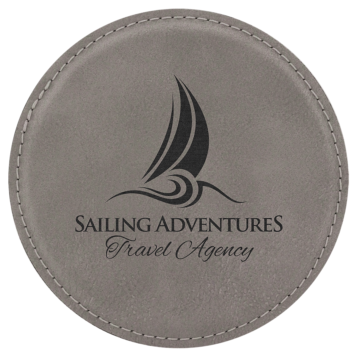 Leatherette Round Coaster